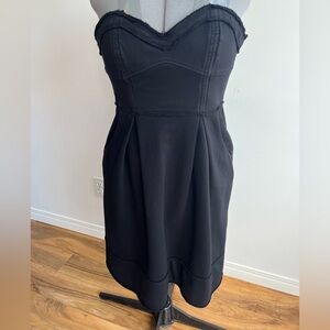 Raw Earth Wild Sky Organic Cotton Black Strapless Dress made in USA Grunge